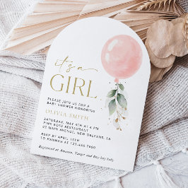 Convites Balão rosa, Eucalyptus, Greenerescência, Chá de fr