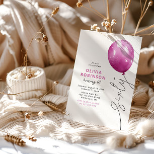 Convites Balão Rosa na Moda para 60º Aniversário