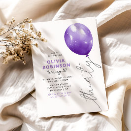 Convites Balão Roxo da Moda Aniversário de 30 anos