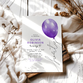 Convites Balão Roxo da Moda para Aniversário de 40 anos