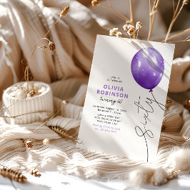 Convites Balão Roxo da Moda para Aniversário de 60 anos