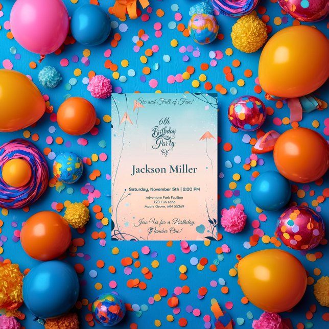 Convites Balão Whimsical Aniversário com Pinguim Cute (Criador carregado)