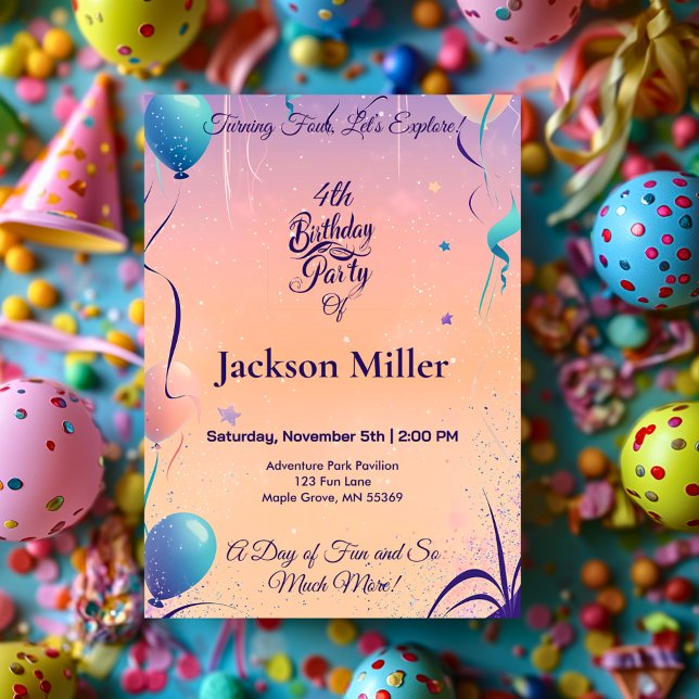 Convites Balão Whimsso Aniversário Convide com Panda Vermel (Criador carregado)