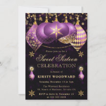 Balas Douradas e roxas Doce Dezesseis