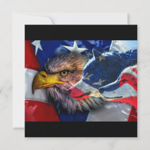Convites Bald Eagle Wolf American Flag