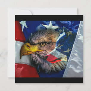 Convites Bald Eagle Wolf American Flag