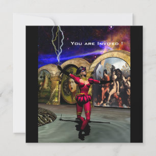 Convites BALÉ ANDROID,Ficha científica azul-preto