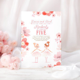 Convites Balé bonito Ballerinas Festa de aniversário Floral
