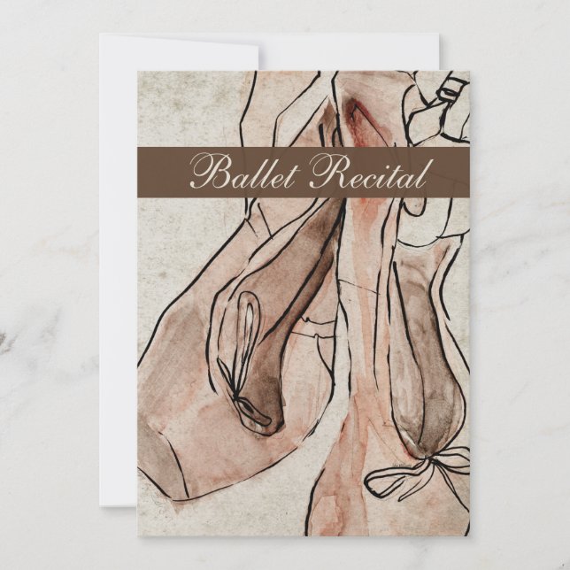 Convites Balé Considerando, Cor de Água do Corante Rosa-Bal (Frente)