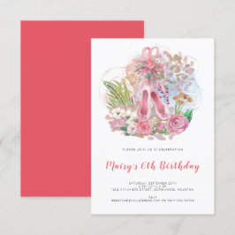 Convites Balé Elegante Bombas Rosa 6