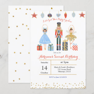 Convites Balé Glitter Confetti Aniversário Convide Noz-Crac