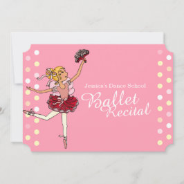 Convites Balé recital infantil bailarina rosa