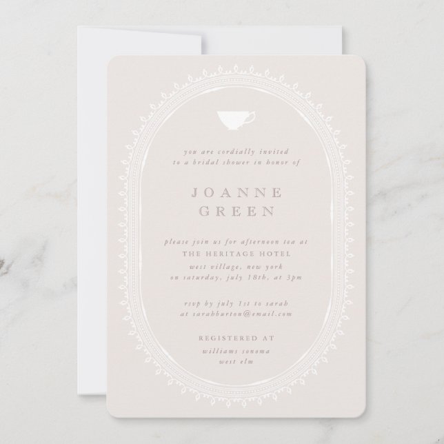 Convites Balé Rosa Tarde Bridal/Chá de casamento de Chá (Frente)