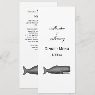 Convites Baleia do século XIX Desenho de Vintage N