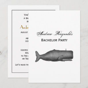 Convites Baleia do século XIX Desenho de Vintage N