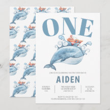 Baleia Festa de aniversário Azul Personalizada