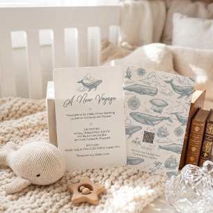 Convites Baleias nas Nuvens Chuvada Celestial Baby Shower