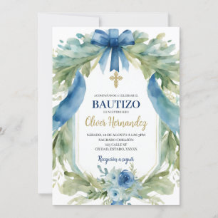Convites Baletização de fita azul espanhola