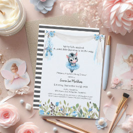 Convites Ballerina Baby Girl Chá Tutu Excitou Zebra