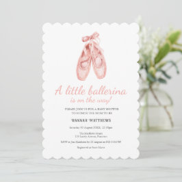 Convites Ballerina Ballet Shoes Baby Shower invitation