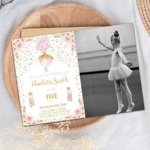 Convites Ballerina Birthday Invitations with photo