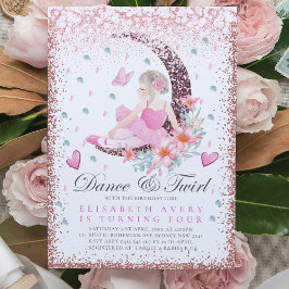 Convites Ballerina Birthday Moon Dance & Twirl