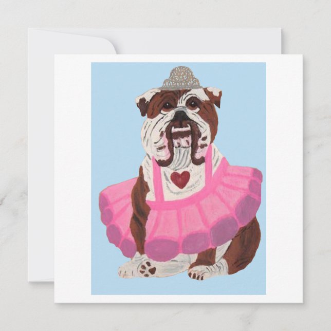 Convites Ballerina Bulldog (Frente)