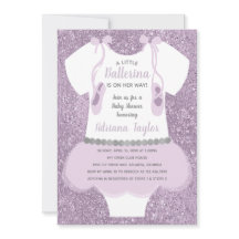 Ballerina Chá de fraldas Invitation, Purple