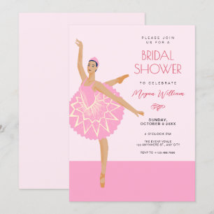 Convites Ballerina cor-de-rosa, balé de dança