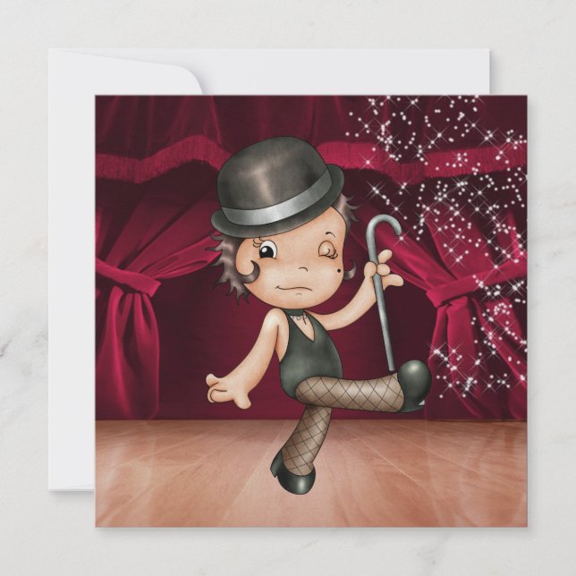 Convites Ballerina - Desempenho da dança / Partido Cabaret  (Frente)