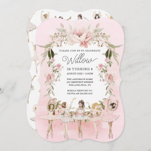 Convites Ballerina Girl Festa de aniversário