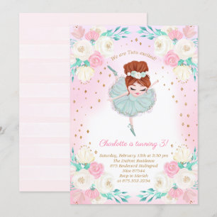 Convites Ballerina Glitter Aniversário