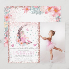 Convites Ballerina Moon Pastel Rosa Brilhante Foto de Anive