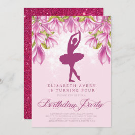 Convites Ballerina Pink Birthday
