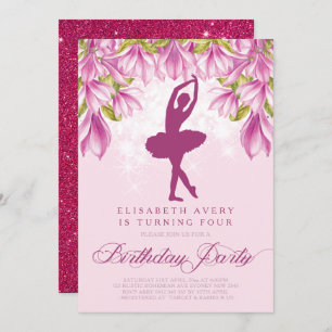 Convites Ballerina Pink Birthday
