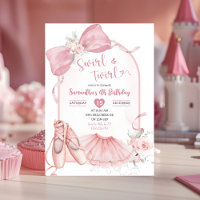 Ballerina Pink Coquette Swirl e Twirl Aniversário