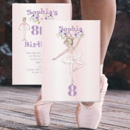 Convites Ballerina Rosa, Idade Fresca, Aniversário