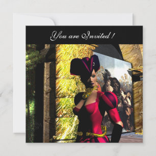 Convites BALLET ANDROIDE - XENIA NO ORBITADOR ,preto vermel