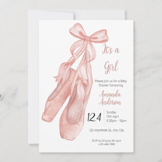 Convites Ballet Baby Shower Invitation for Girls
