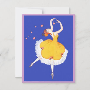 Convites Ballet Ballerina & Flowers PARTY INVITATION Invite