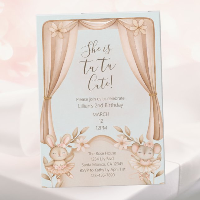 Convites Ballet Dance Girls Second Birthday Invitation (Criador carregado)
