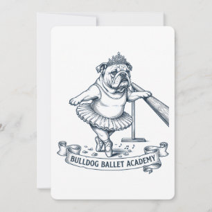 Convites Ballet de Bulldog Inglês, Cachorro Bailarino Engra