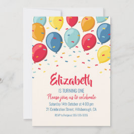 Convites Balloons aniversário dos miúdos do partido de