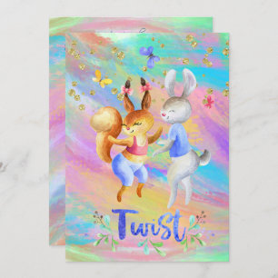 Convites Ballroom Dançando Animais da Floresta Menina Bonit