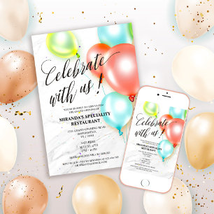 Convites Balões Coloridos Personalizados Abertura Grande Co