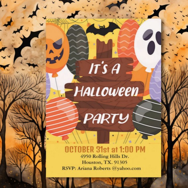 Convites Balões de Abóbora É uma festa de Halloween (Criador carregado)