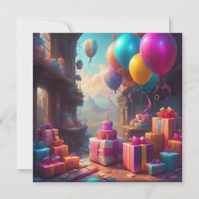 Convites Balões de aniversário (Frente)