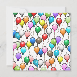 Convites Balões de Aniversário Coloridos
