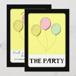 CONVITES BALÕES DE ANIVERSÁRIO ESTILO TARÔ AMARELO FESTA