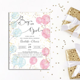 Convites Balões de Aquarela Revelação de Gênero